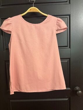 Pink Blouse with Cap Sleeves